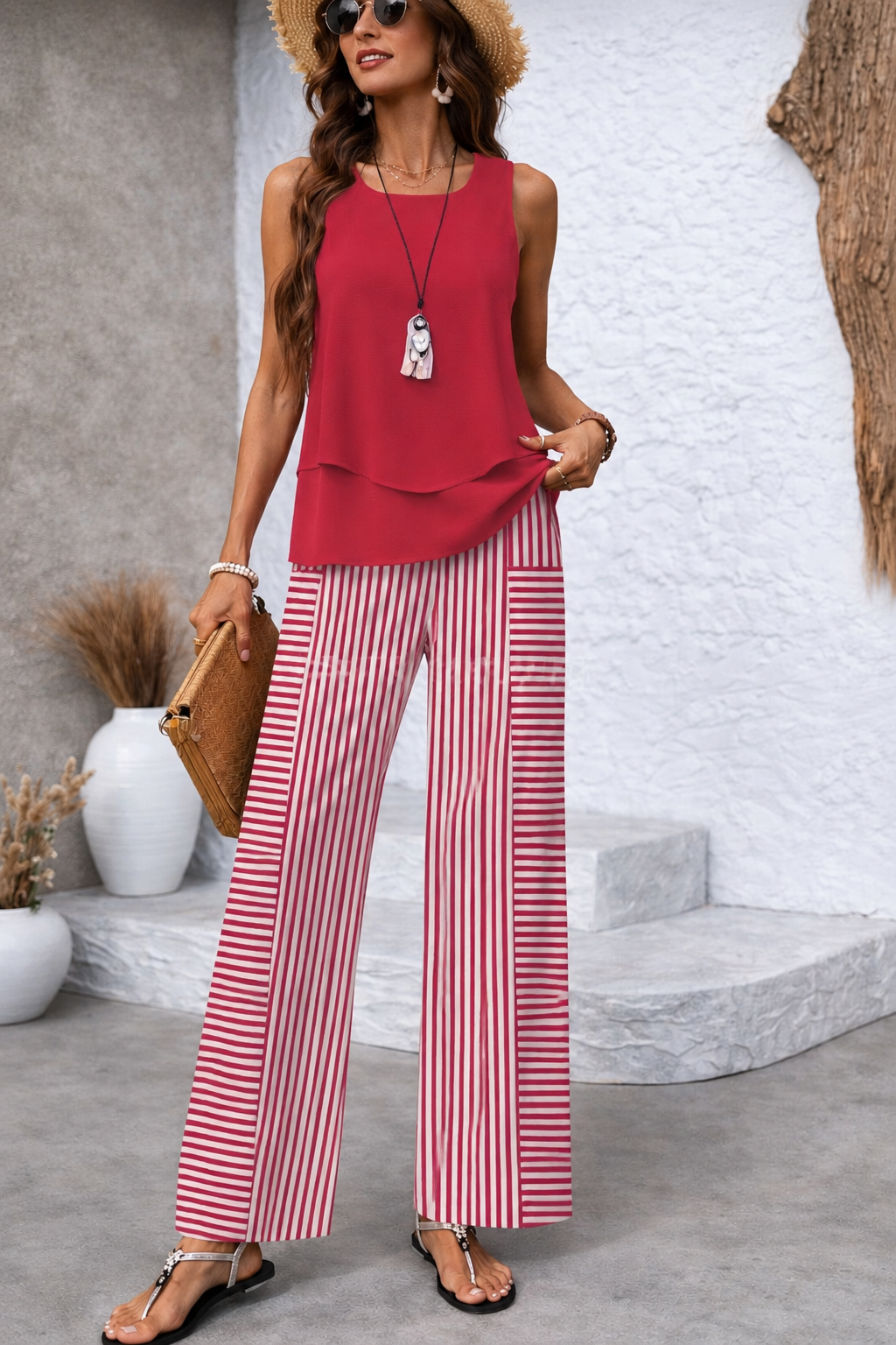 Crimson Riviera Two-Piece Set
