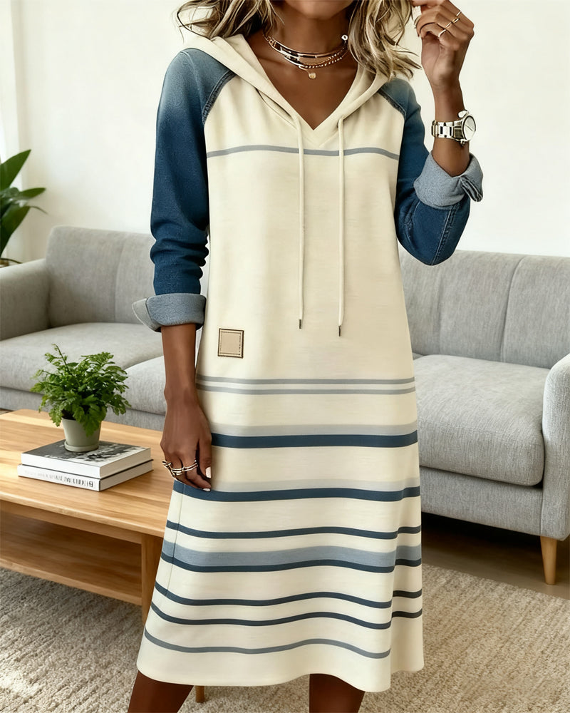 Briony Striped Hooded Dress