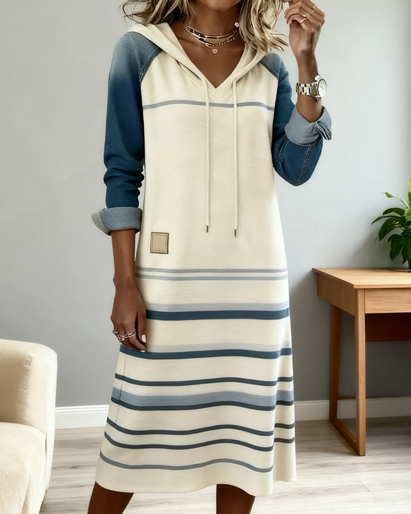 Briony Striped Hooded Dress