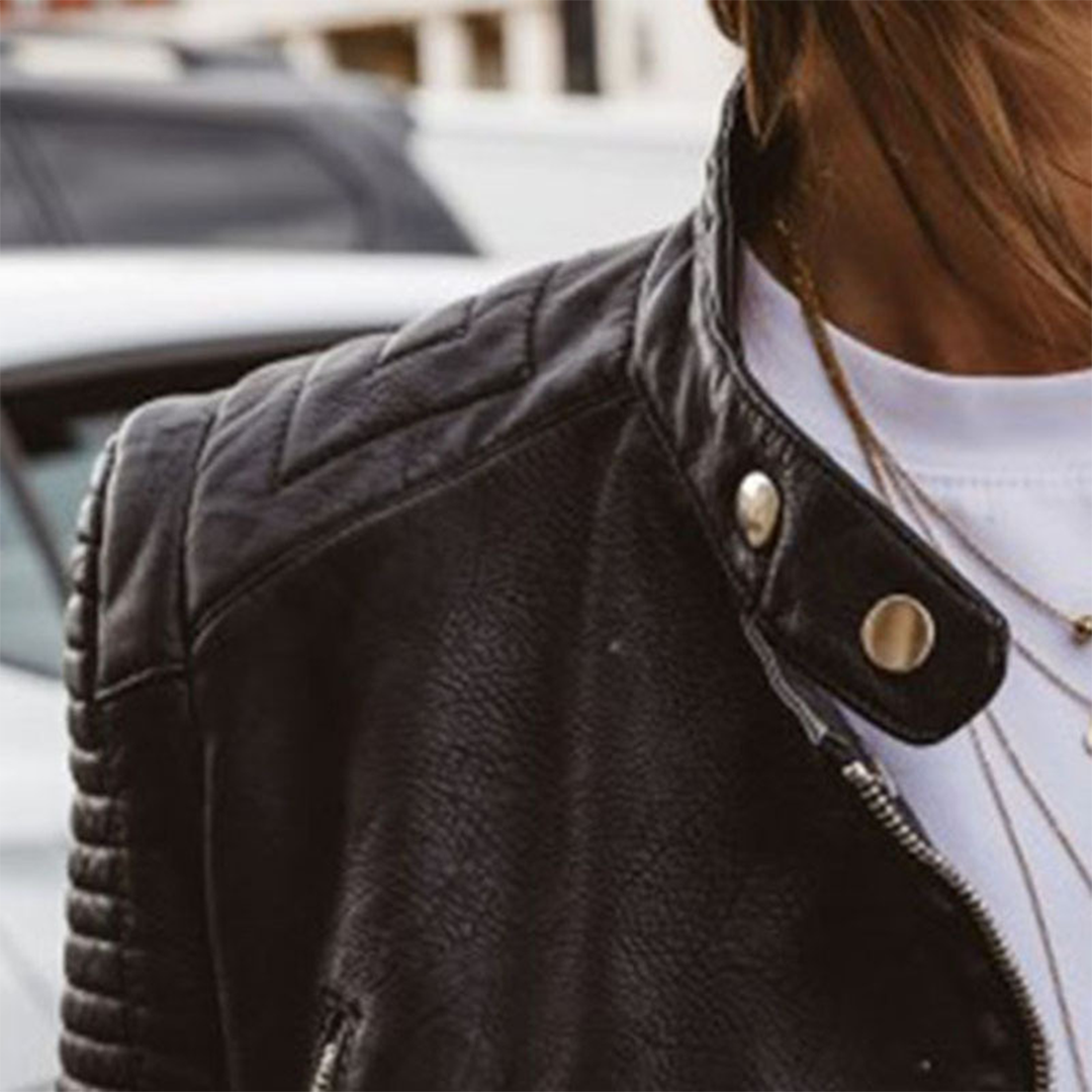 Octavia Zip-Detail Biker Jacket