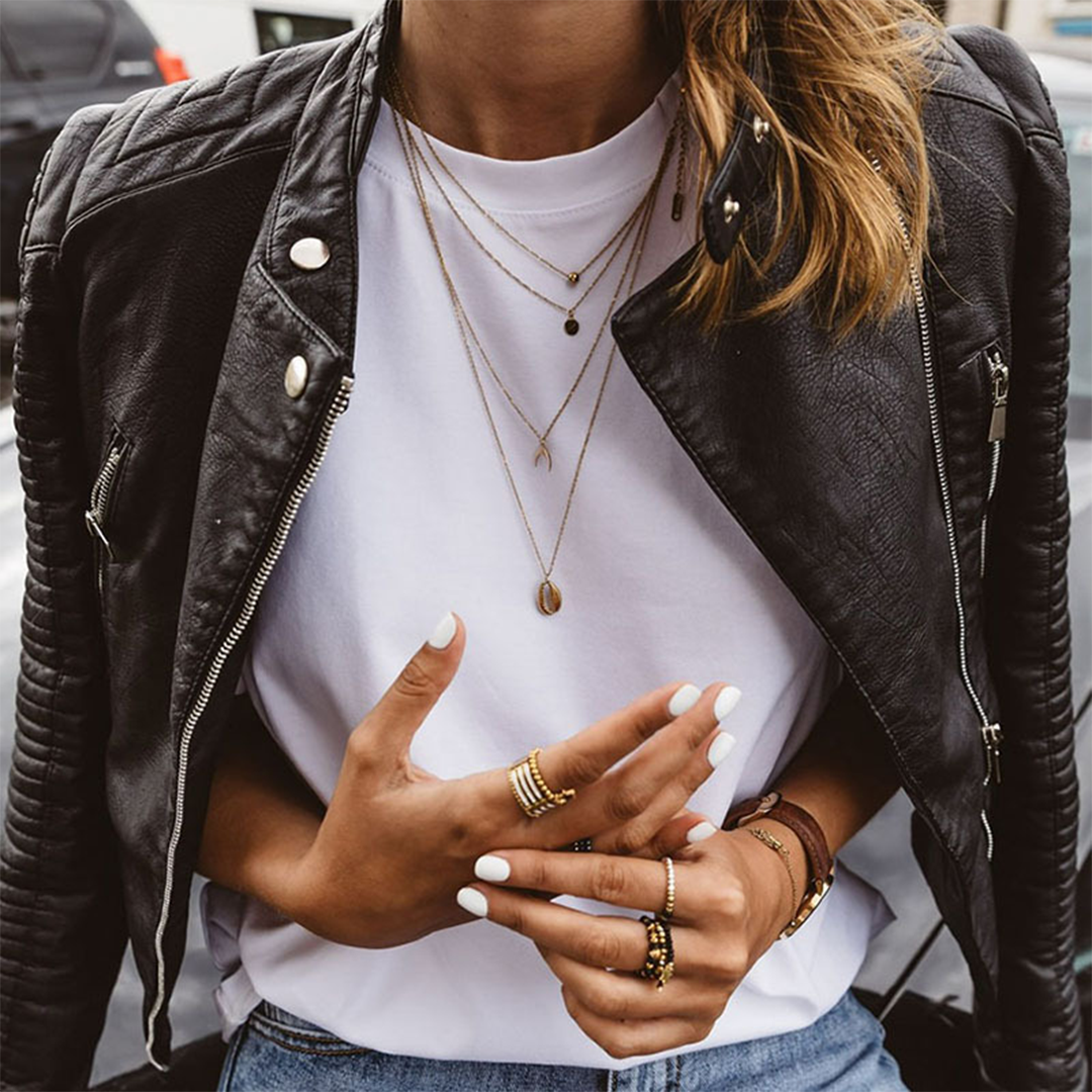 Octavia Zip-Detail Biker Jacket