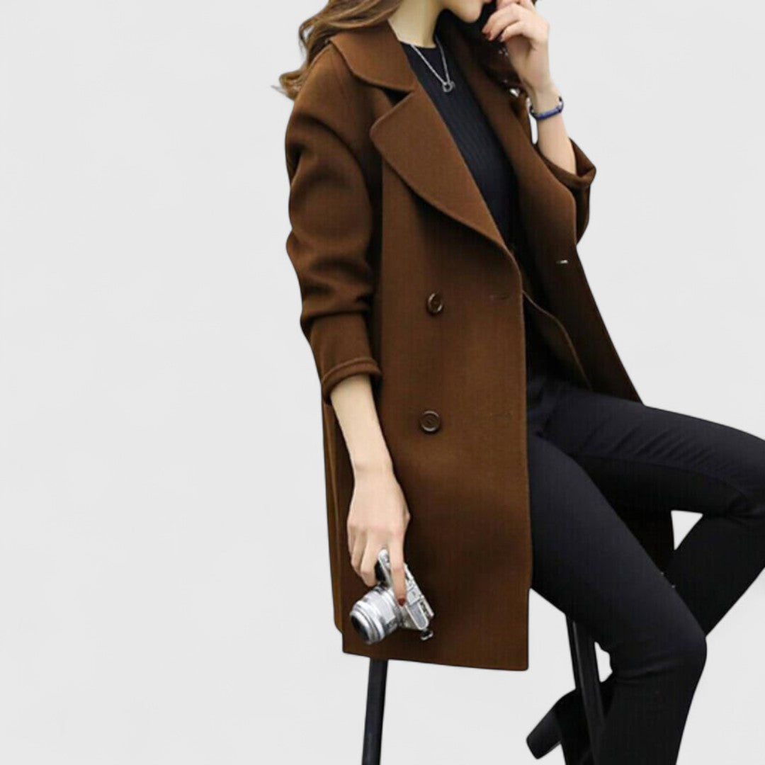Aveline Double-Breasted Longline Coat
