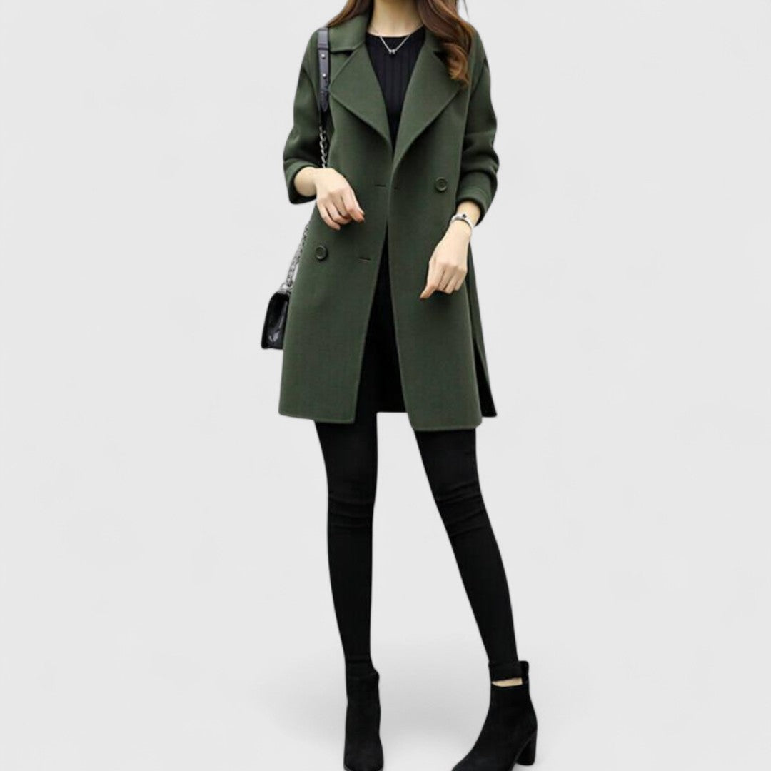 Aveline Double-Breasted Longline Coat