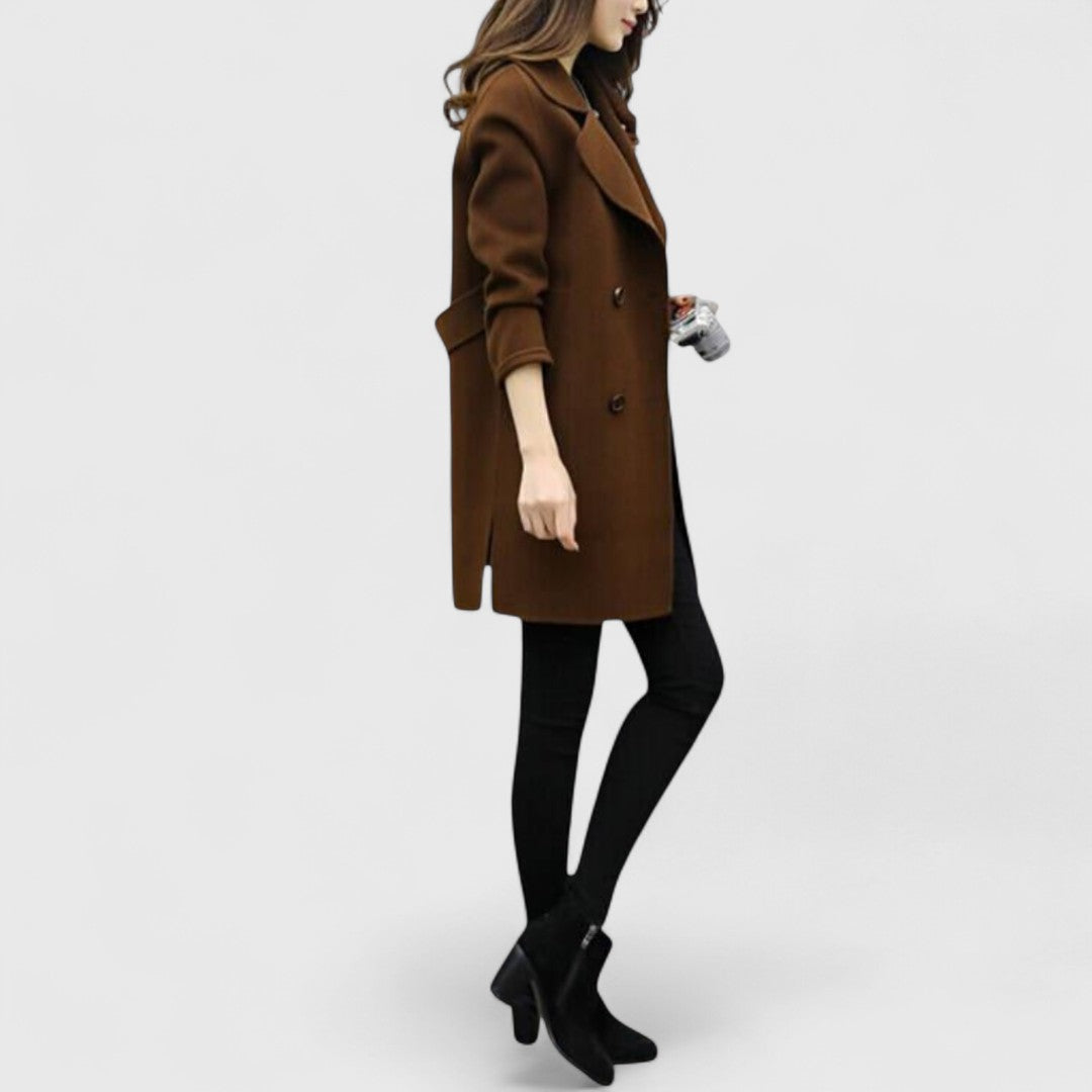 Aveline Double-Breasted Longline Coat