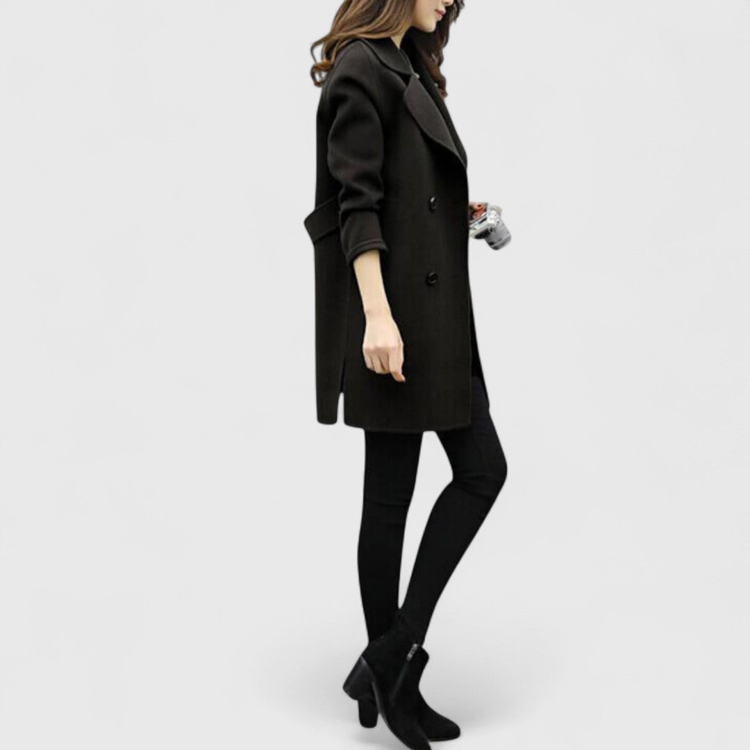 Aveline Double-Breasted Longline Coat