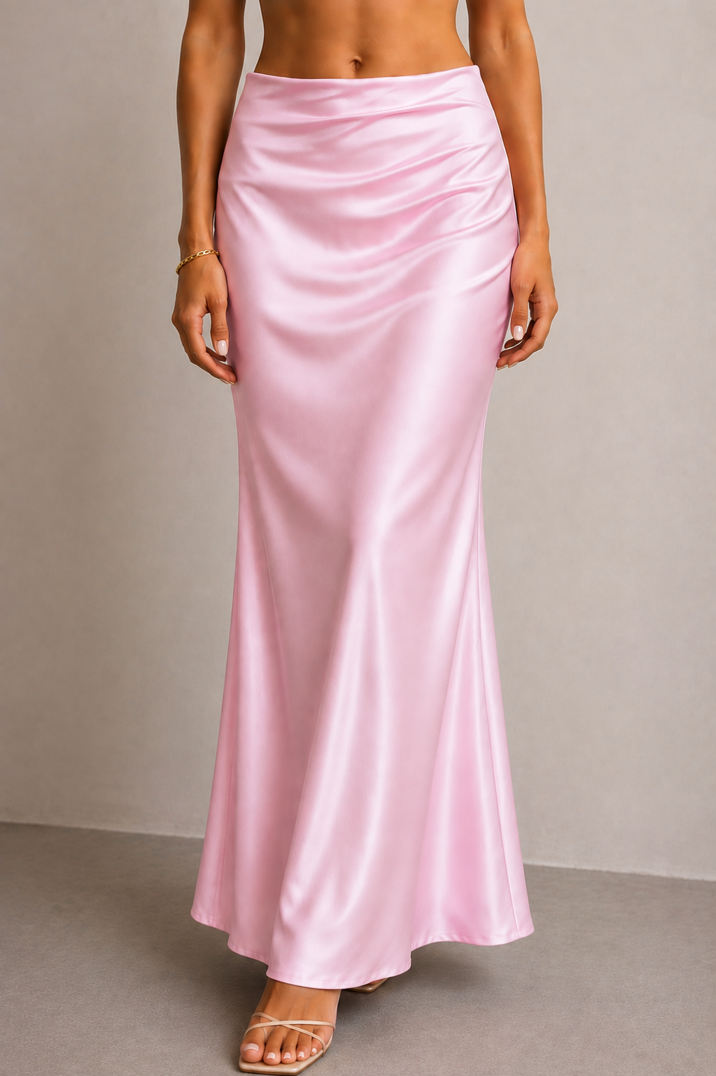 Persephone Satin-Finish Fishtail Skirt