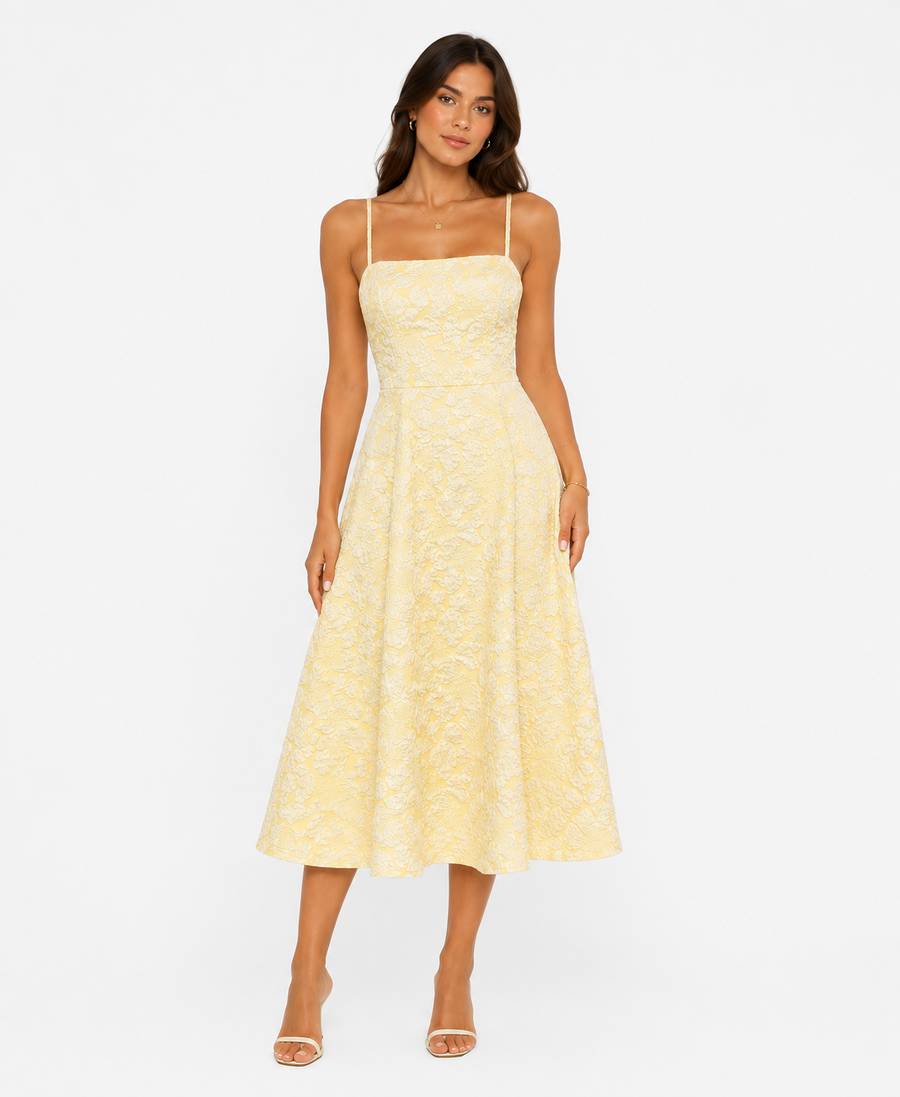 Lace-Detail Halter Dress