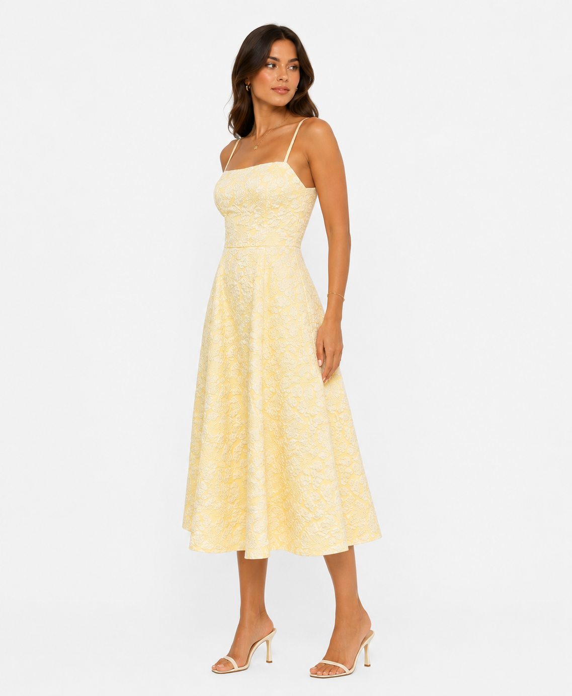 Lace-Detail Halter Dress