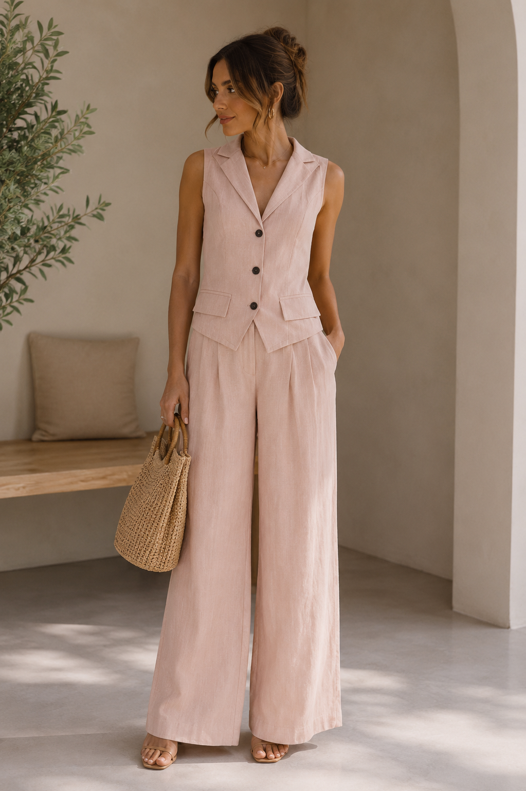 Élodie Waistcoat & Palazzo Trouser Set