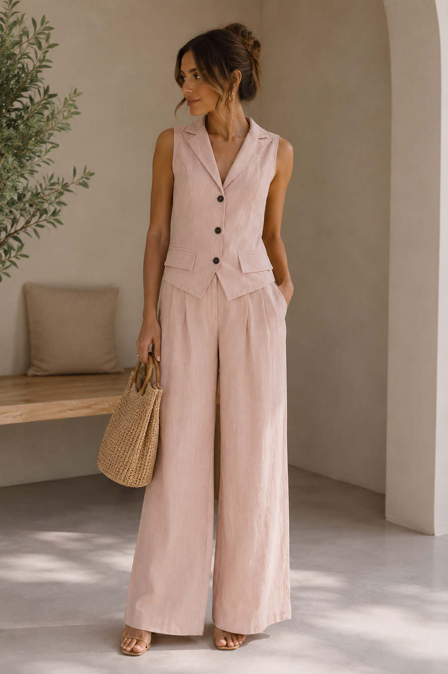 Élodie Waistcoat & Palazzo Trouser Set
