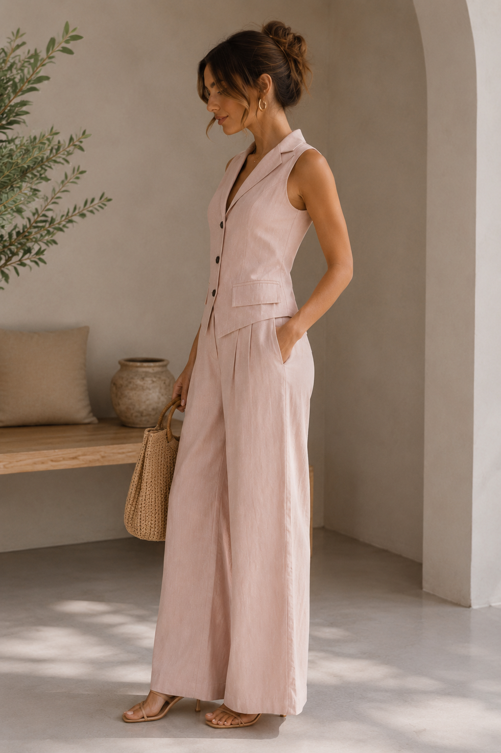 Élodie Waistcoat & Palazzo Trouser Set