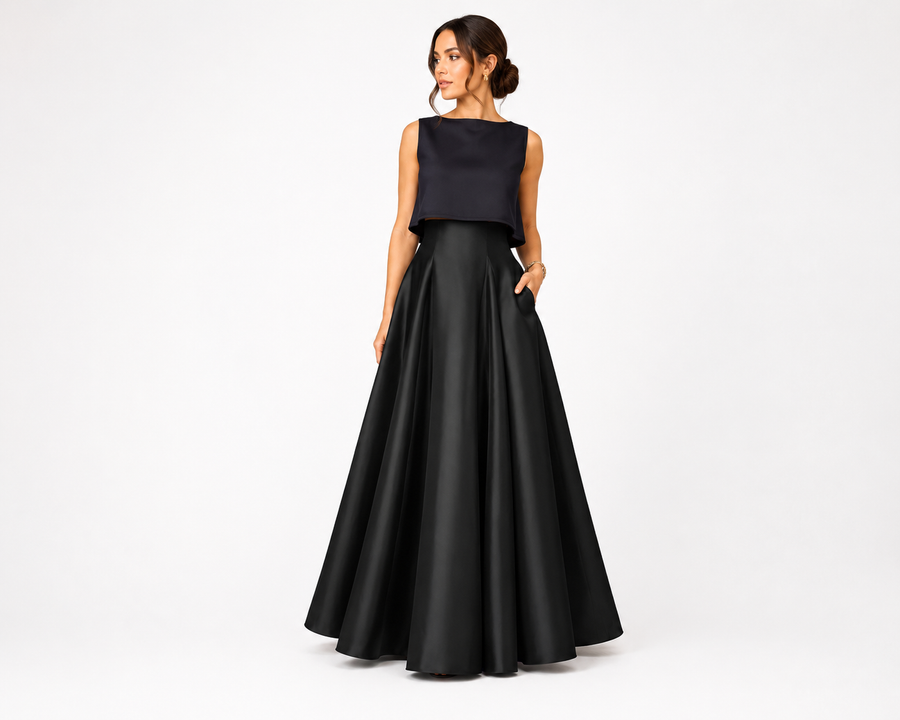 Alto Prado Satin-Finish Maxi Skirt