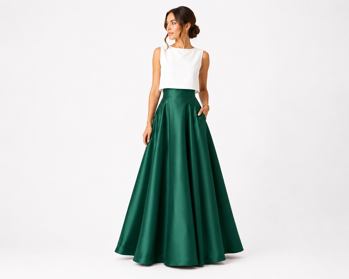 Alto Prado Satin-Finish Maxi Skirt