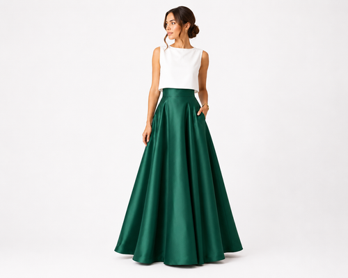 Alto Prado Satin-Finish Maxi Skirt