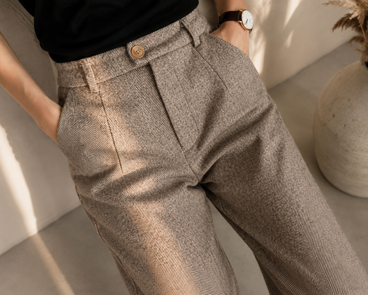 Verona High-Waisted Straight-Leg Trousers