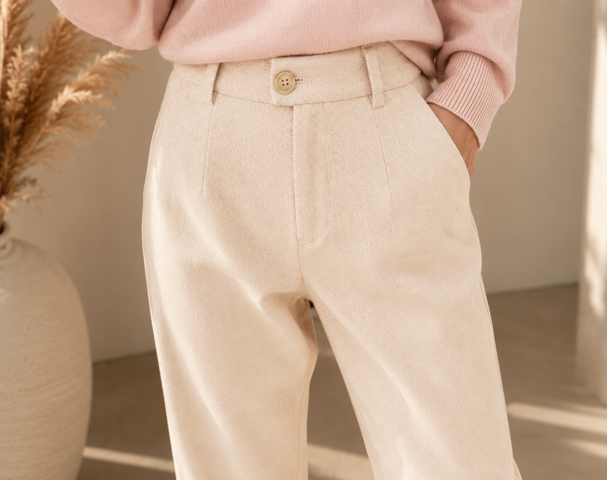 Verona High-Waisted Straight-Leg Trousers