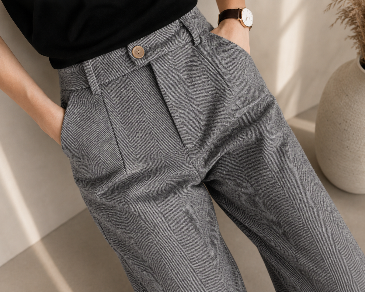 Verona High-Waisted Straight-Leg Trousers