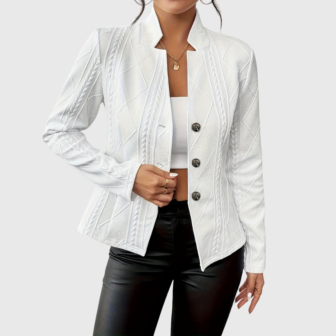 Josephine Textured Button-Front Blazer