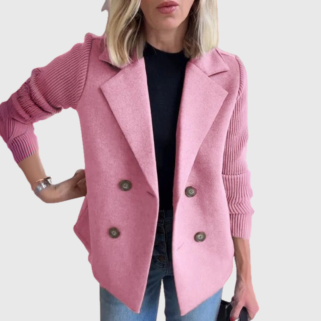 Penelope Contrast-Sleeve Blazer