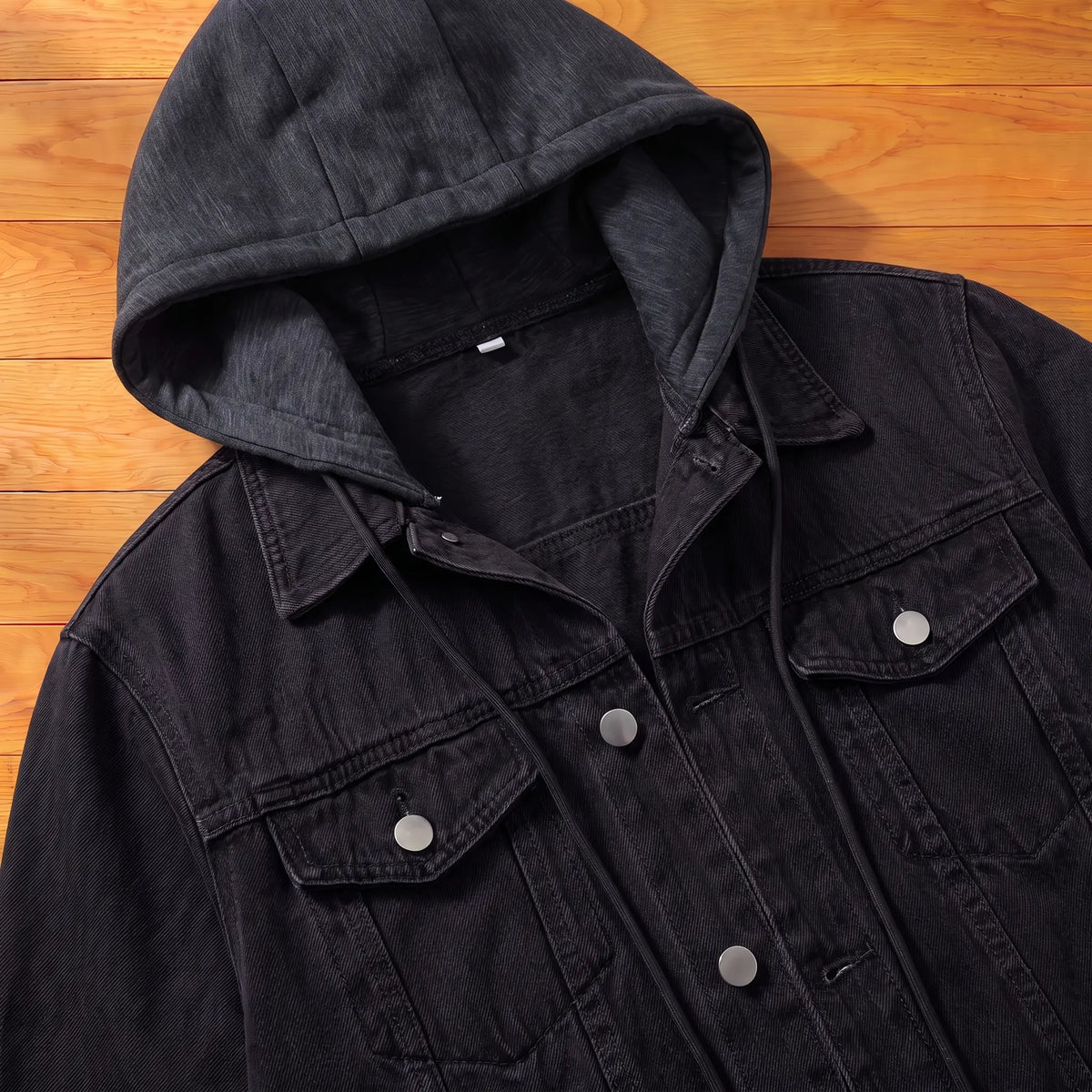 Cranford Detachable-Hood Denim Jacket