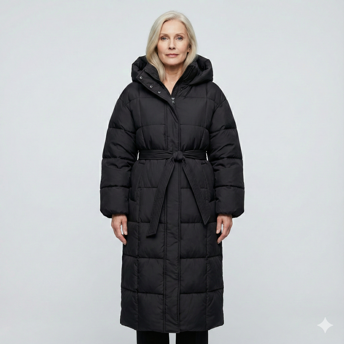 Georgina Belted Hooded Puffer Coat