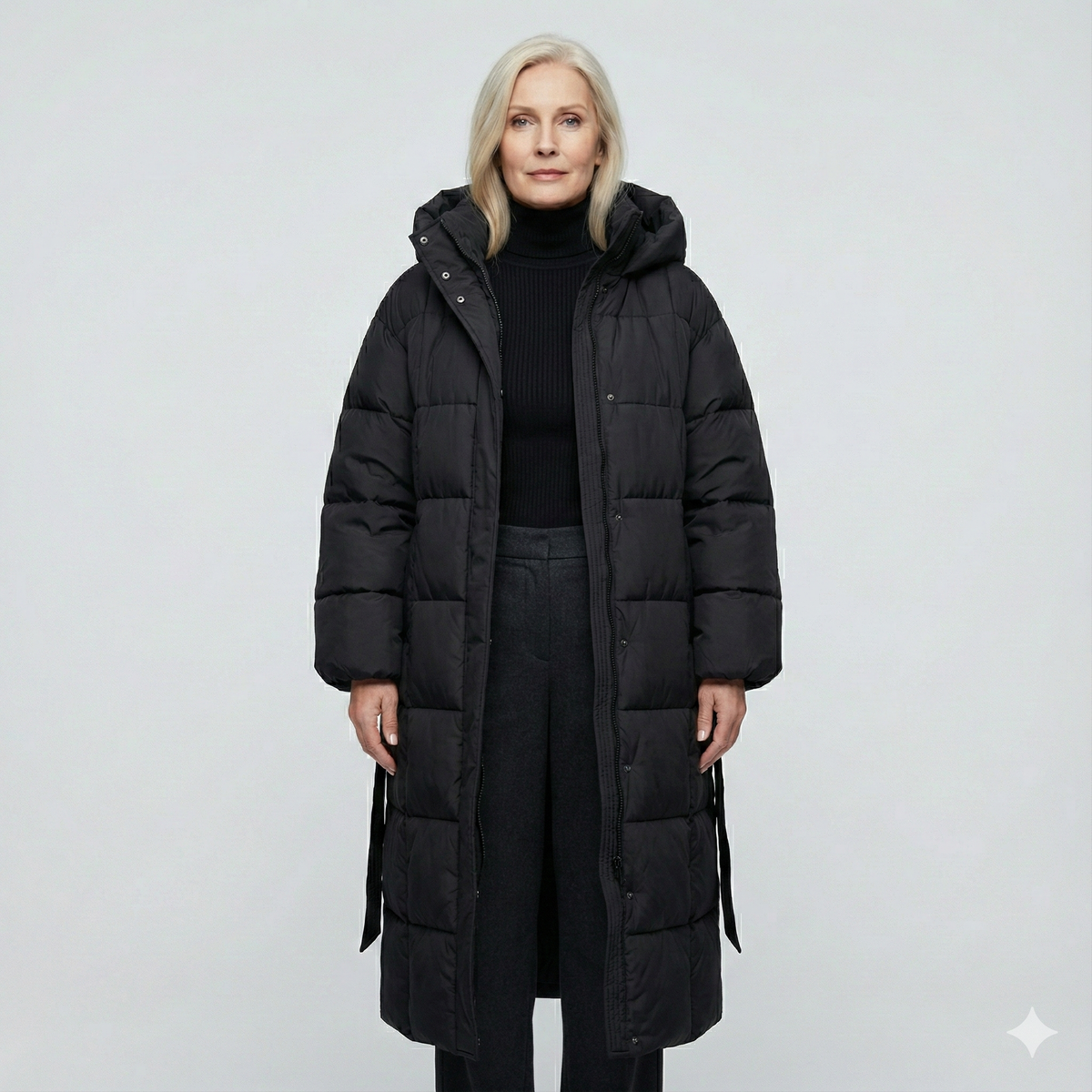 Georgina Belted Hooded Puffer Coat
