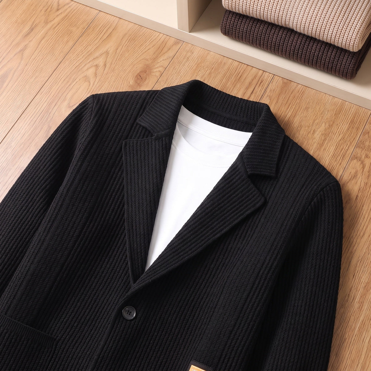 Marden Notched-Lapel Knit Cardigan