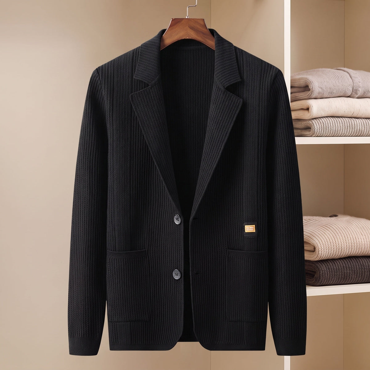 Marden Notched-Lapel Knit Cardigan