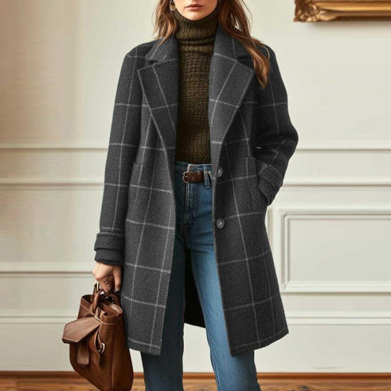 Tabitha Checked Lapel Coat