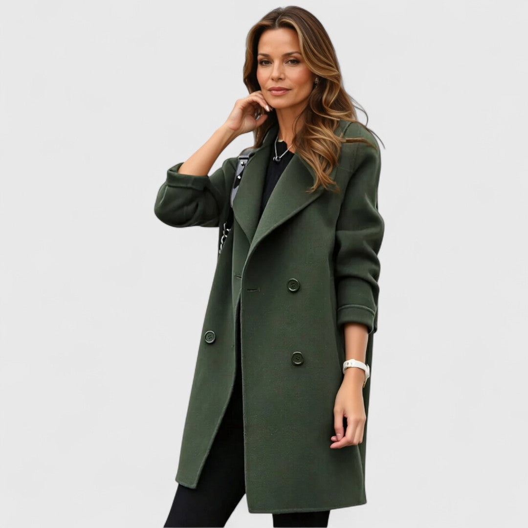 Aveline Double-Breasted Longline Coat