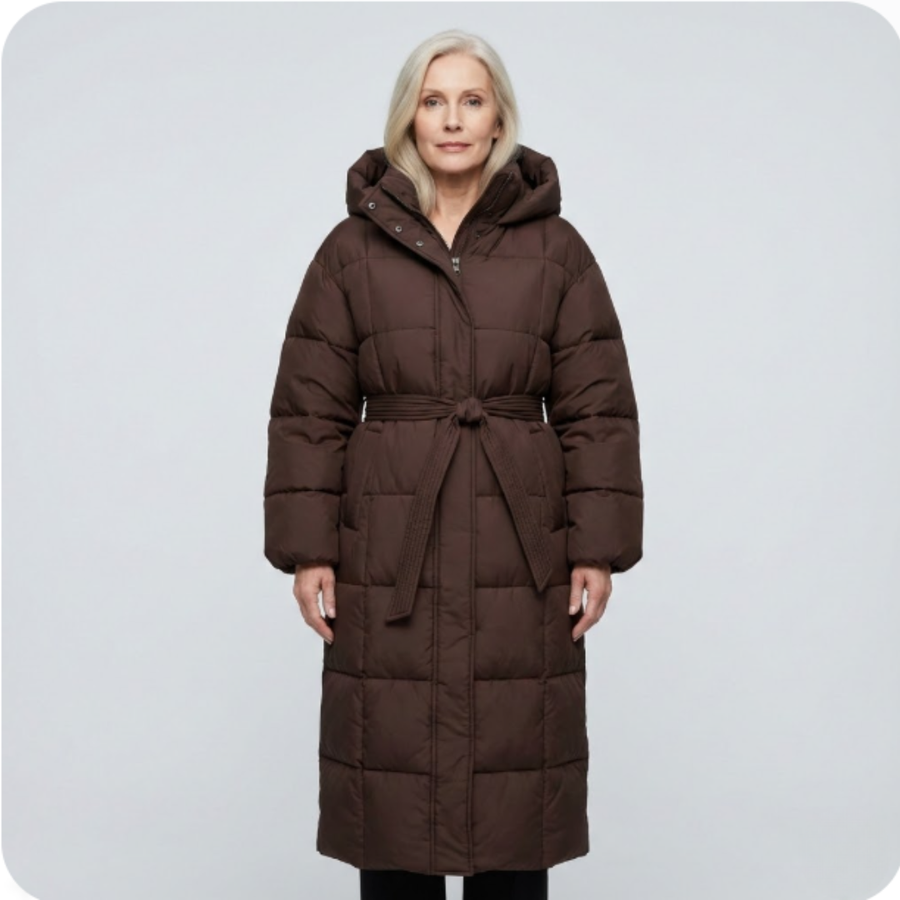 Georgina Belted Hooded Puffer Coat