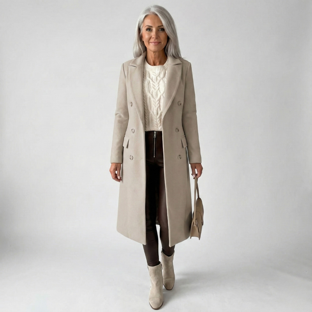 Lucinda Button-Front Longline Coat