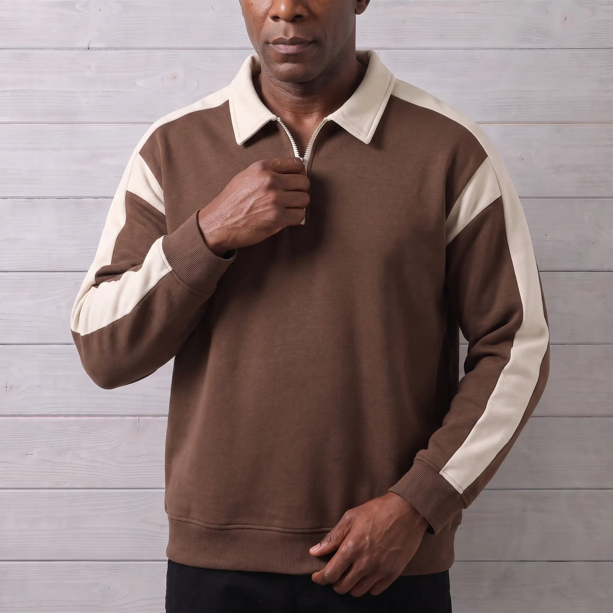 Brompton Collared Zip-Neck Sweatshirt