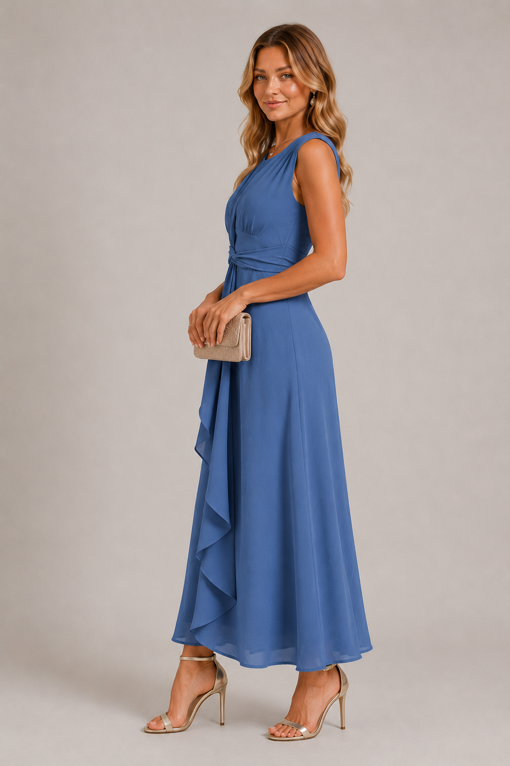 Timeless Draped Midi Dress
