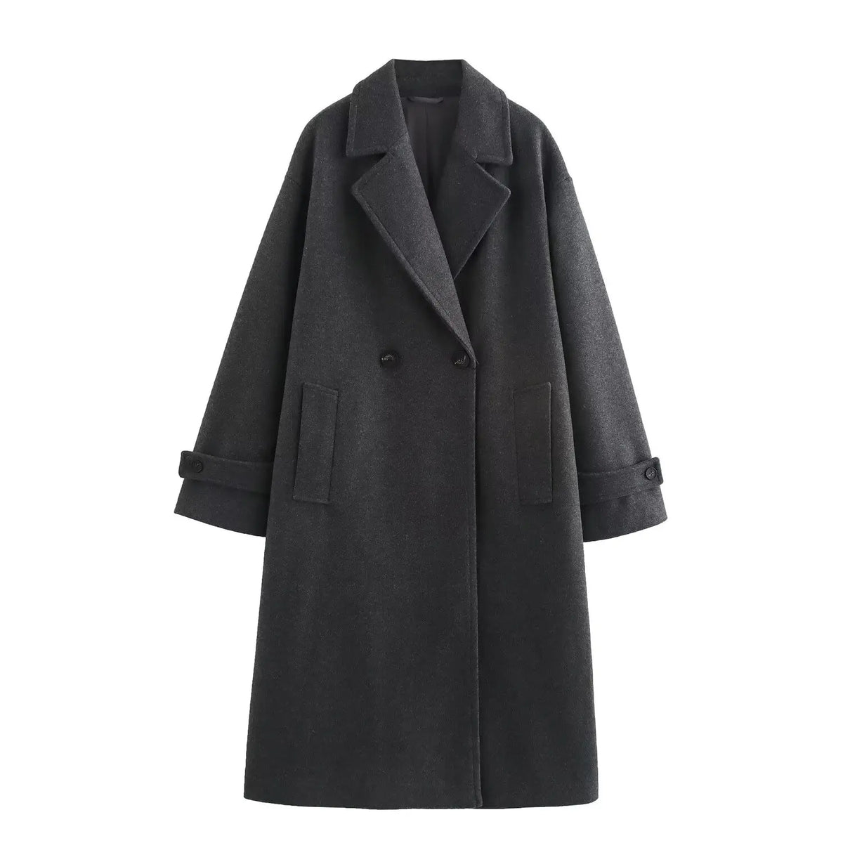 Evelina Longline Draped-Collar Coat