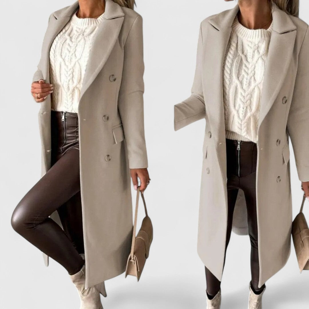 Lucinda Button-Front Longline Coat