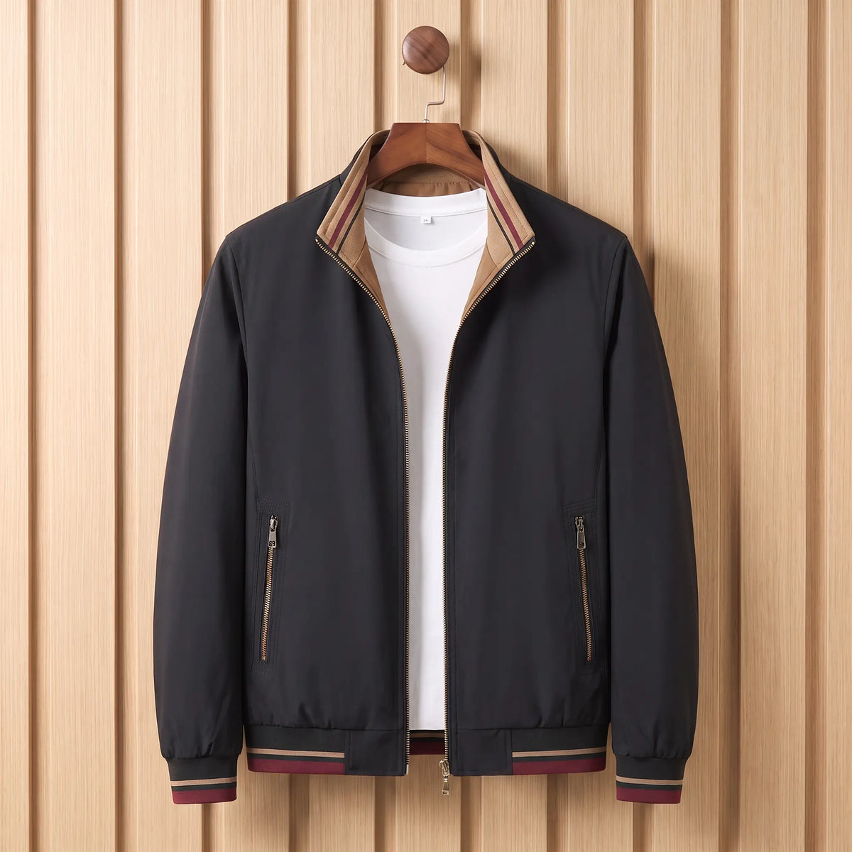 Ashford Stripe-Trim Bomber Jacket
