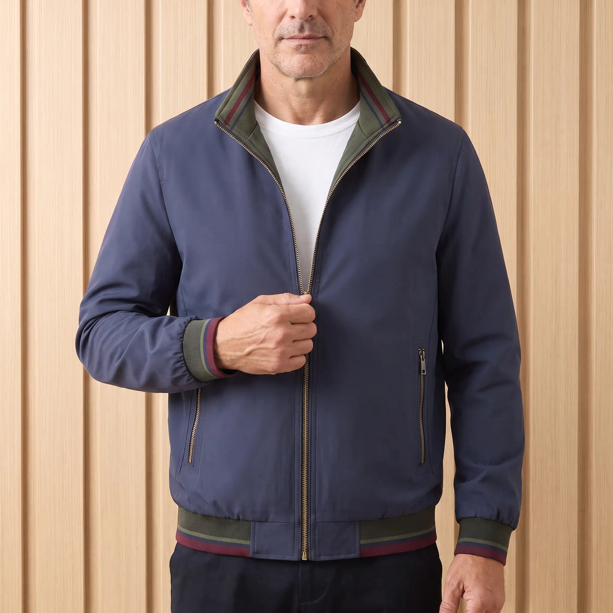 Ashford Stripe-Trim Bomber Jacket