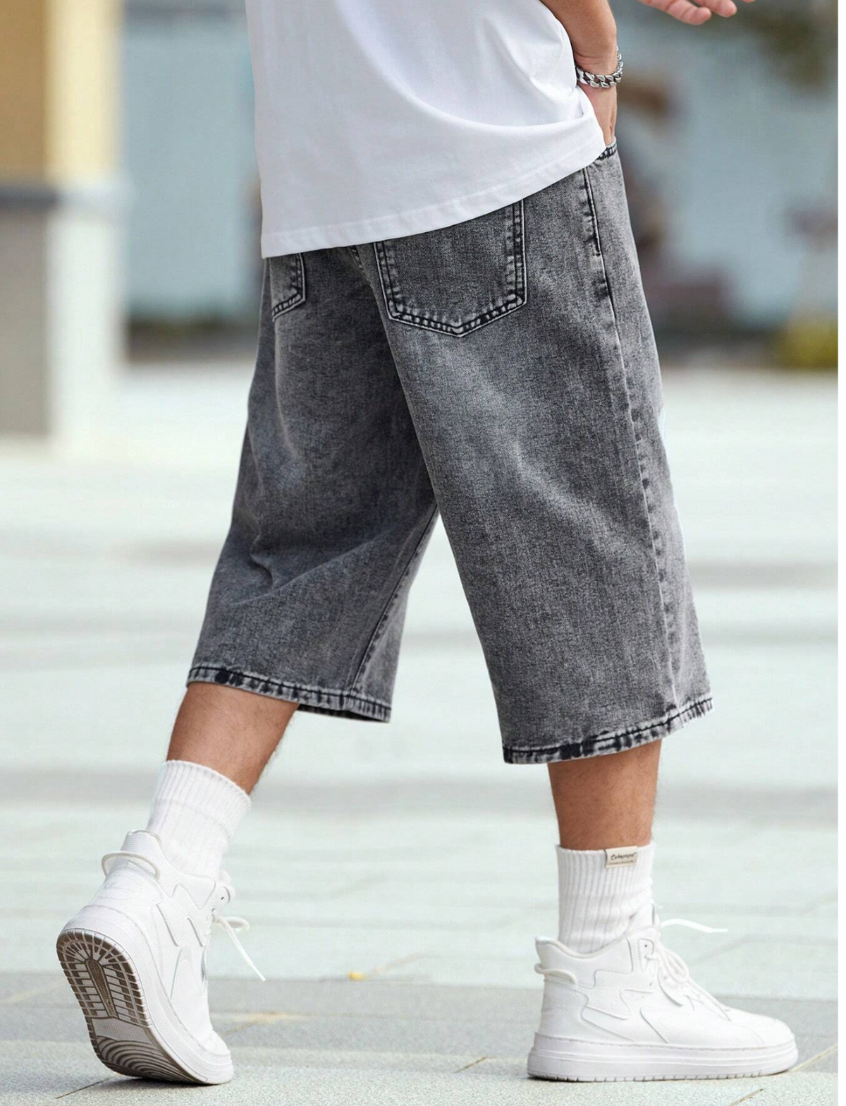 Urban Oversized Denim Bermuda Shorts
