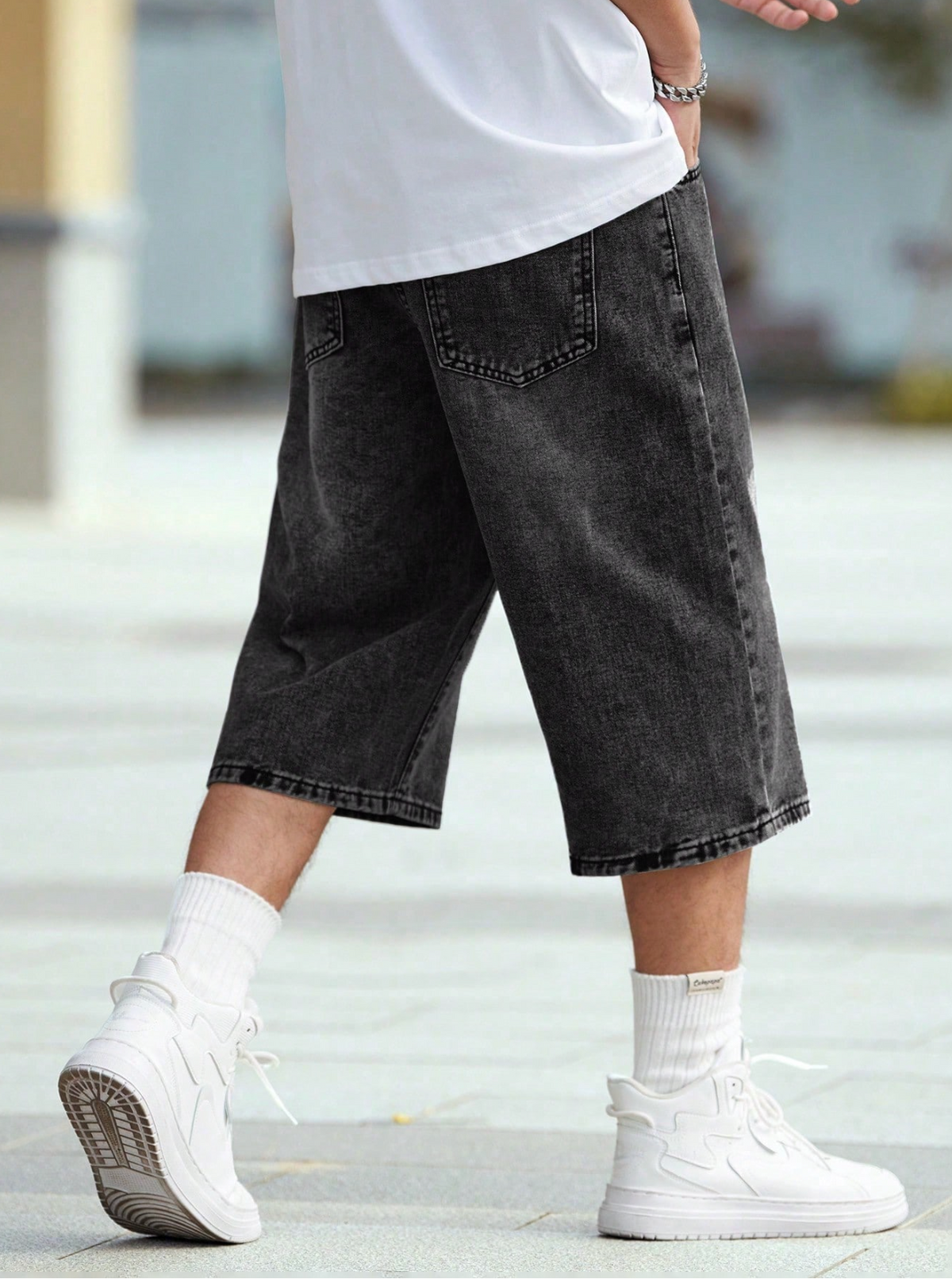 Urban Oversized Denim Bermuda Shorts