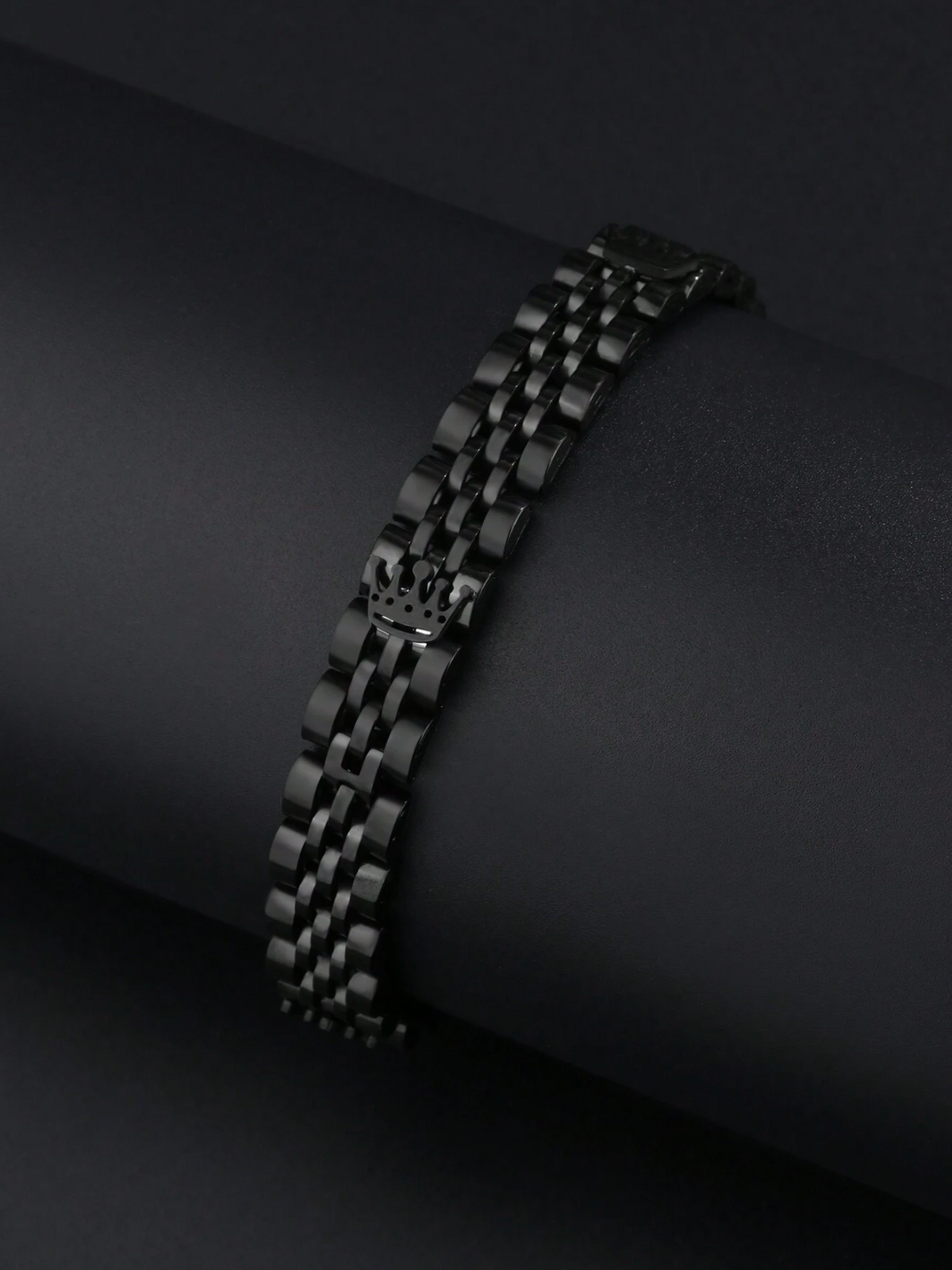 Crown Steel Link Bracelet