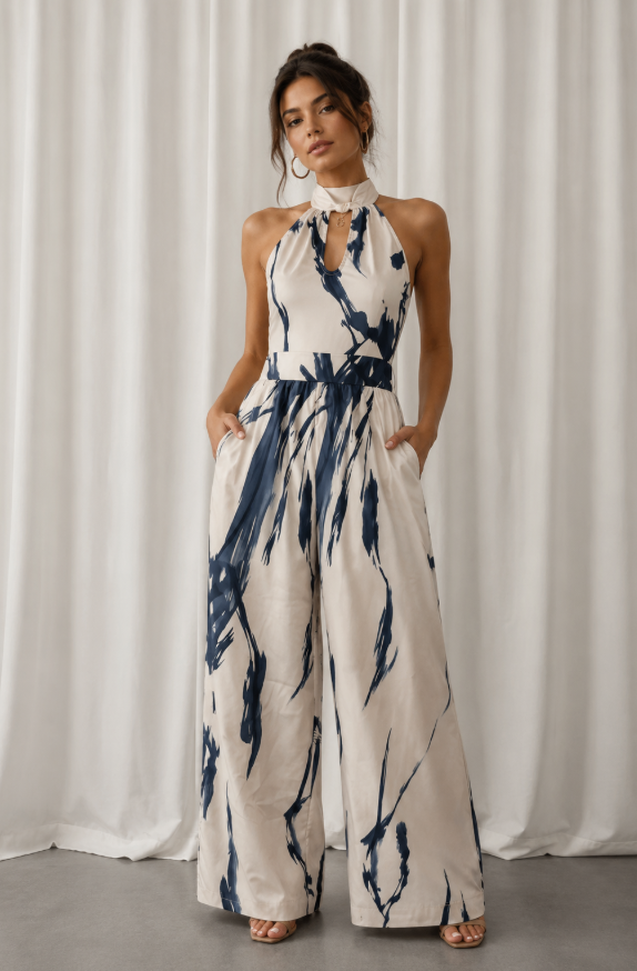 Marine Watercolour Jumpsuit