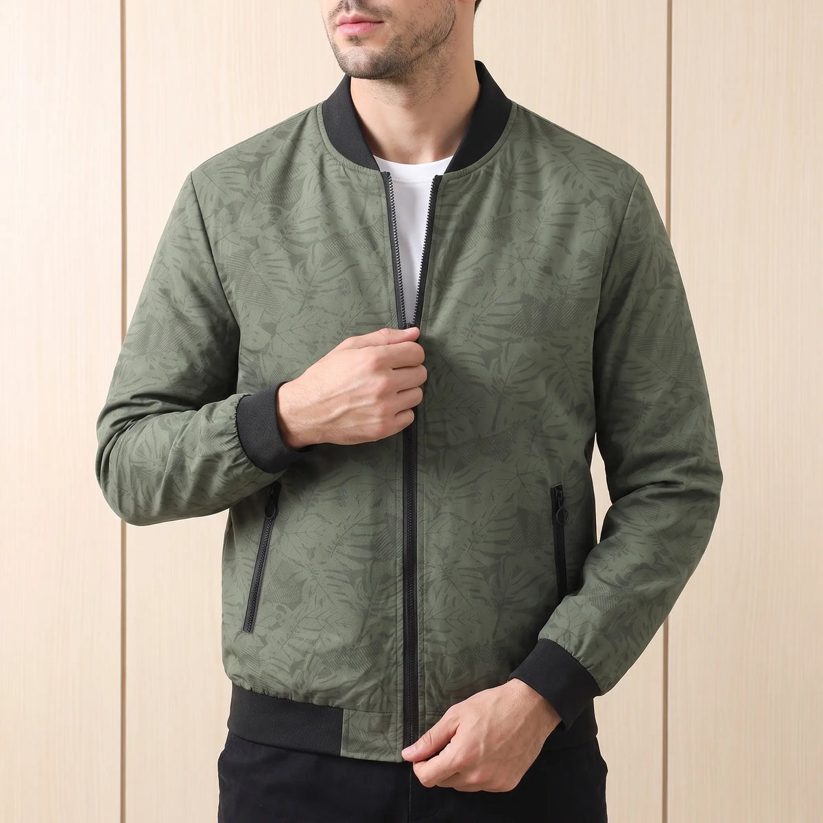 Norbury Tonal-Print Bomber Jacket