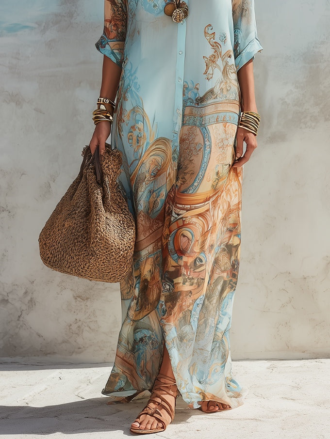 Celeste Printed Shirt Dress