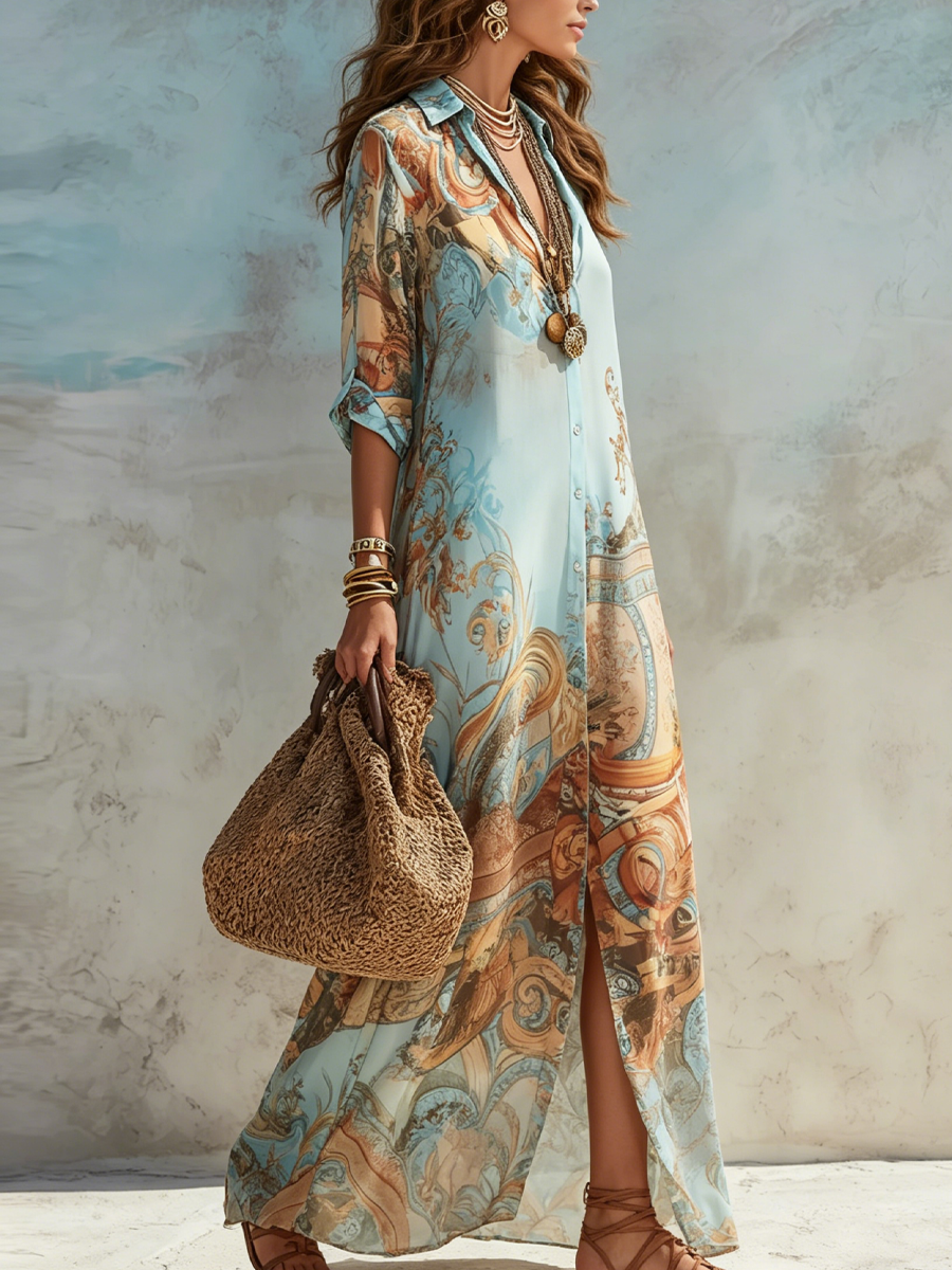 Celeste Printed Shirt Dress