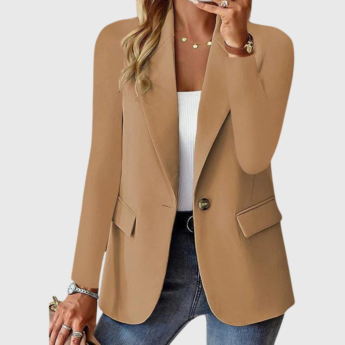 Susannah Single-Button Blazer