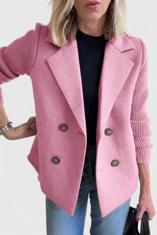 Penelope Contrast-Sleeve Blazer