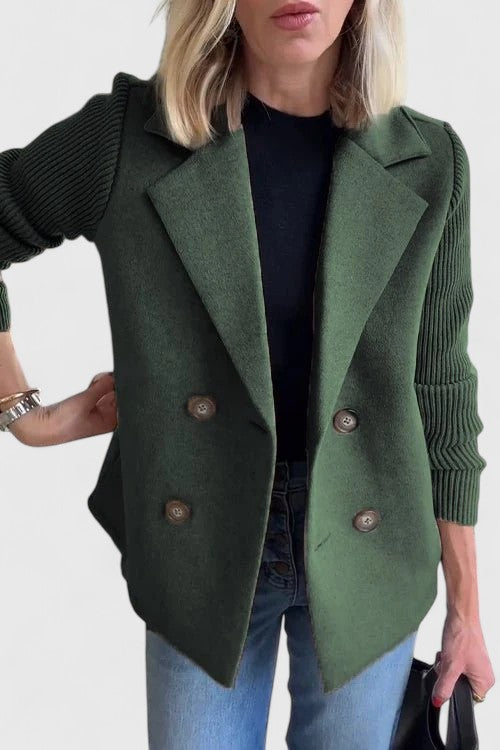 Penelope Contrast-Sleeve Blazer