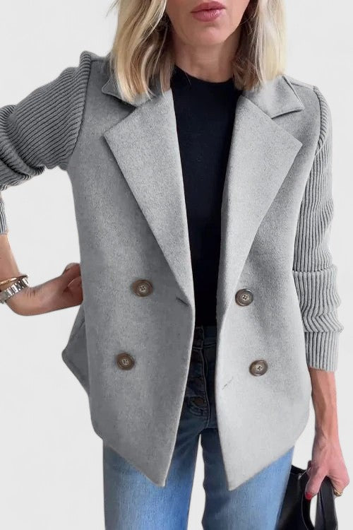 Penelope Contrast-Sleeve Blazer