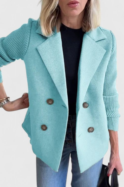 Penelope Contrast-Sleeve Blazer